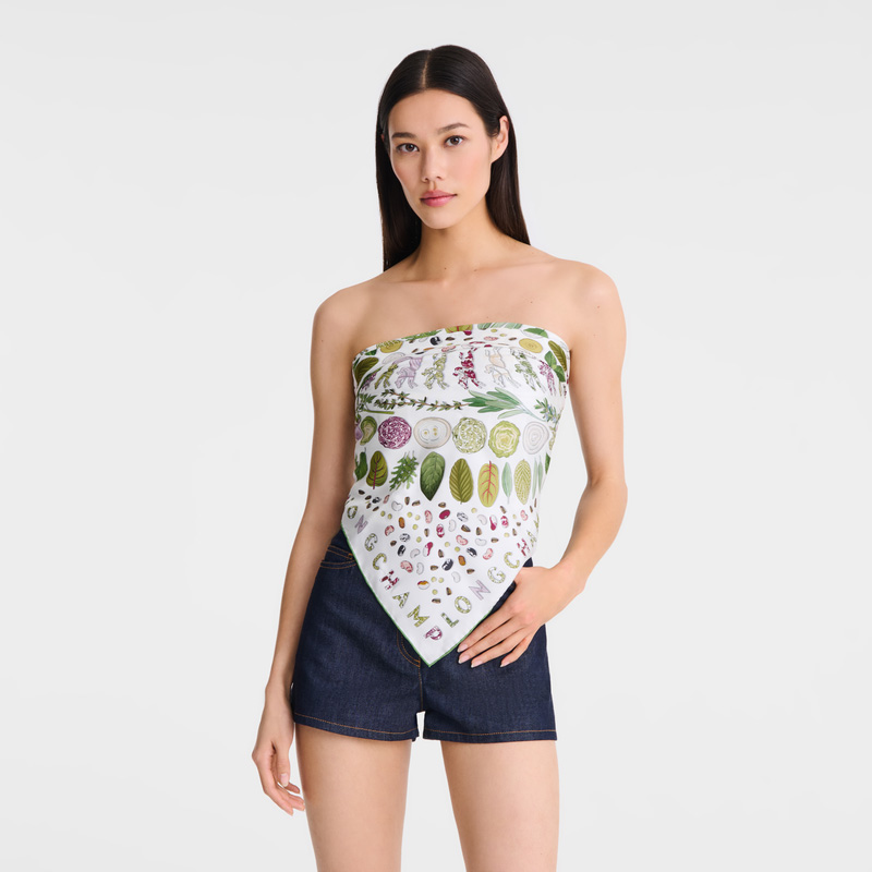 Longchamp |Herbarium Seidenschal, 90, Grün – SONSTIGES |Grün