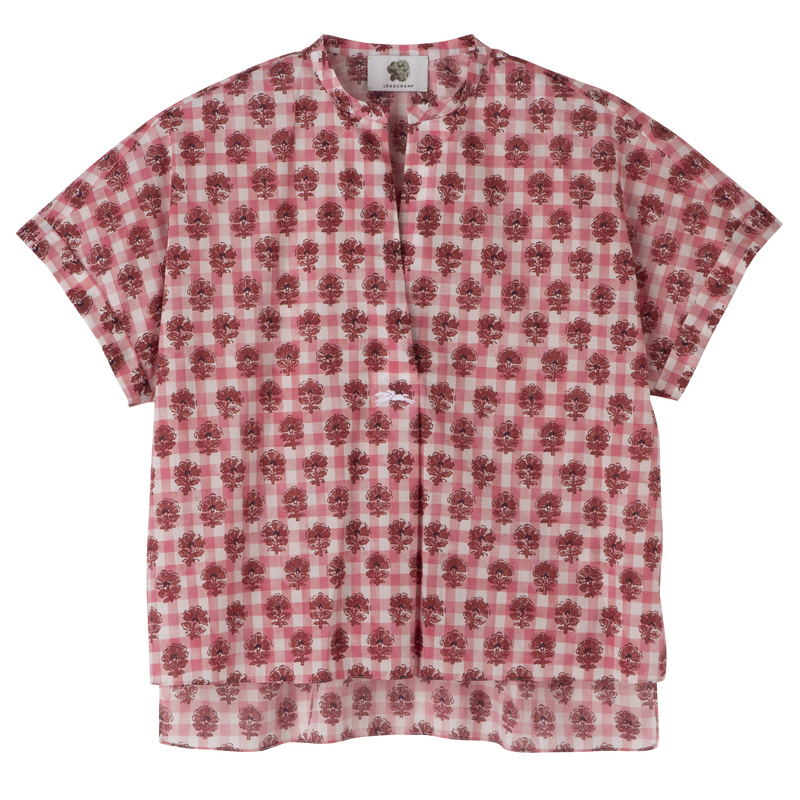 Longchamp |Bluse Blush – Schleier mit Vichy-Print |Blush