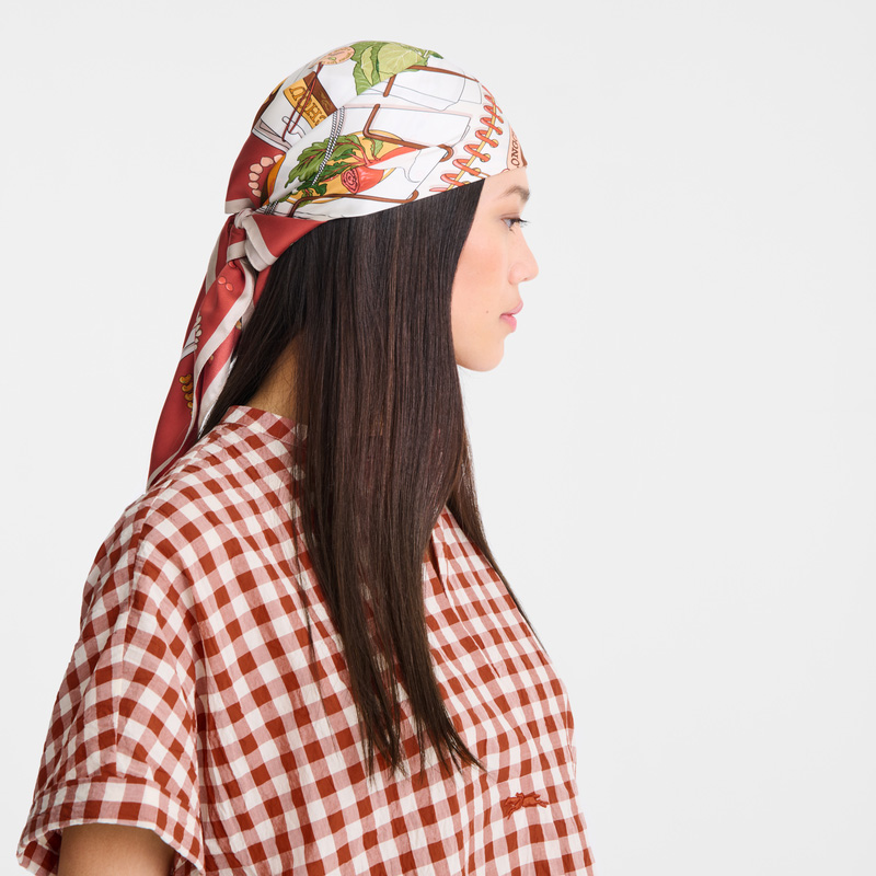 Longchamp |Seidenschal „In the Vegetable Garden\" 70 Tomate – SONSTIGES |Tomate