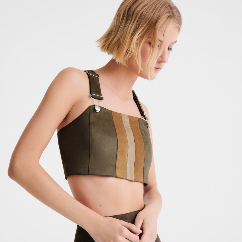 Longchamp |Top Khaki – Leder |Khaki