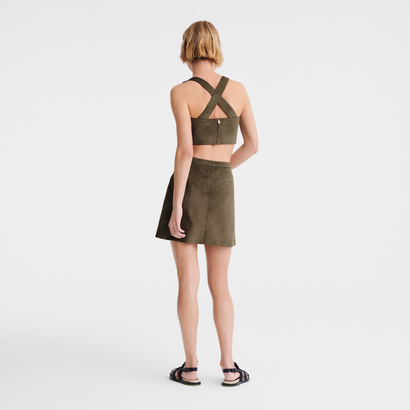 Longchamp |Top Khaki – Leder |Khaki