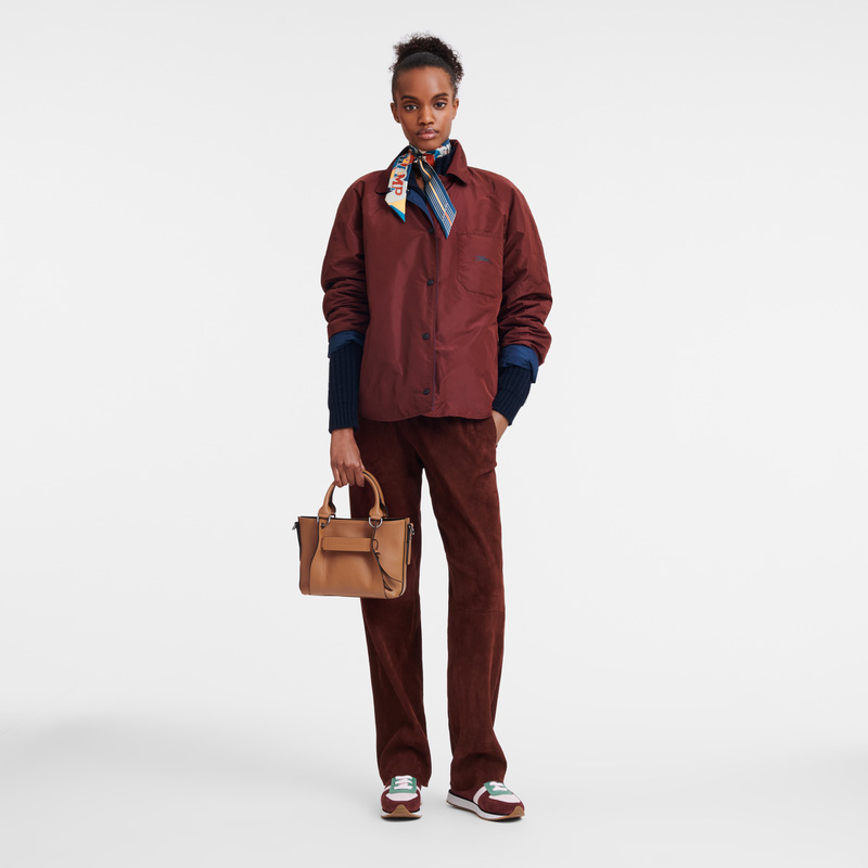 Longchamp |3D S Handtasche Natur – Leder |Natur