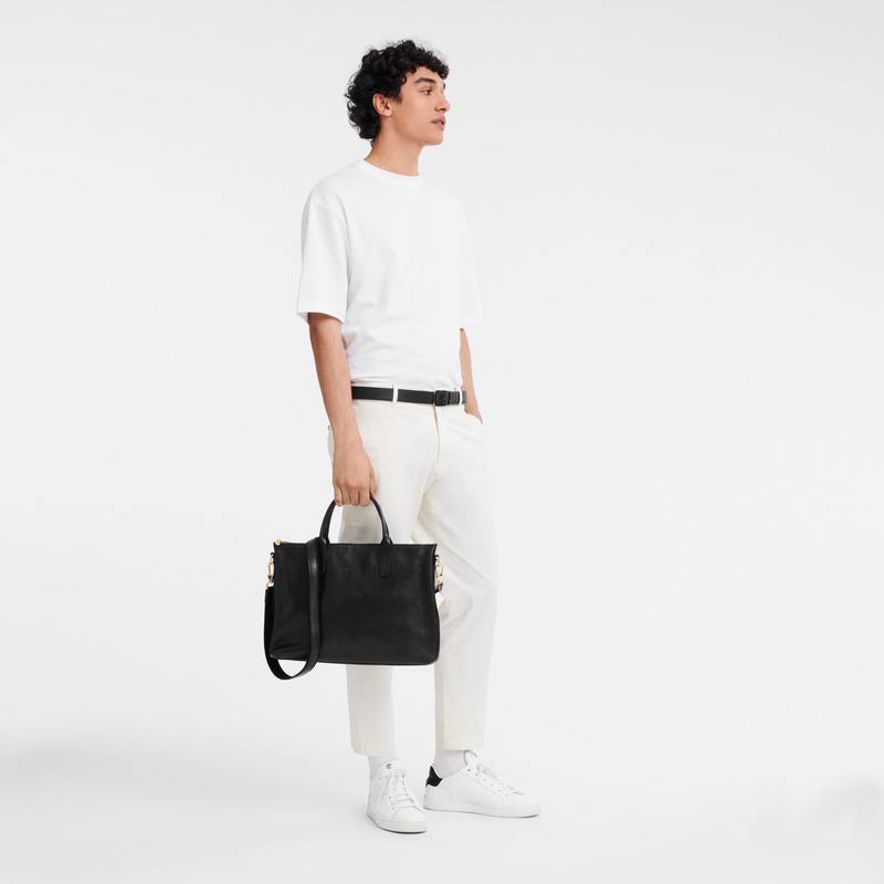 Longchamp |Le Foulonn S Aktentasche Schwarz – Leder |Schwarz