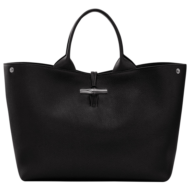 Longchamp |Le Roseau L Handtasche, Schwarz – Leder |Schwarz
