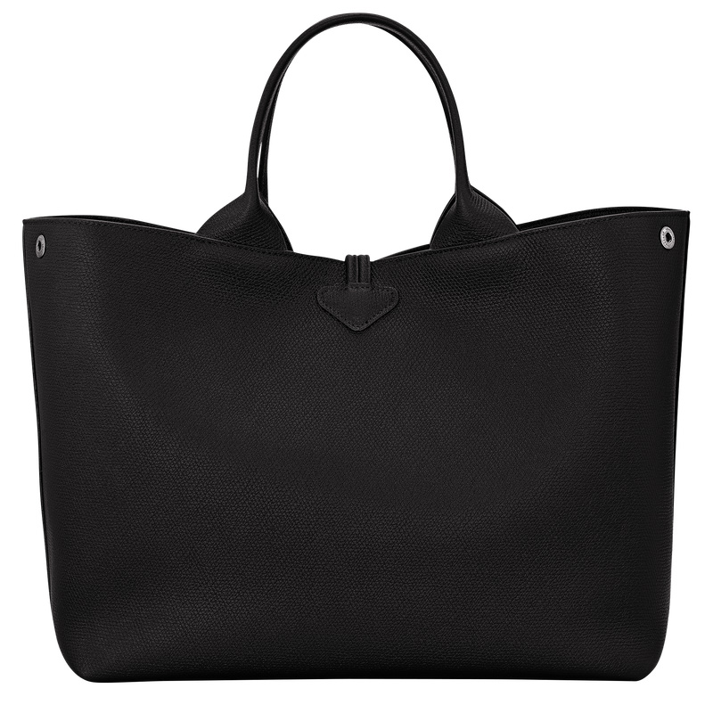 Longchamp |Le Roseau L Handtasche, Schwarz – Leder |Schwarz