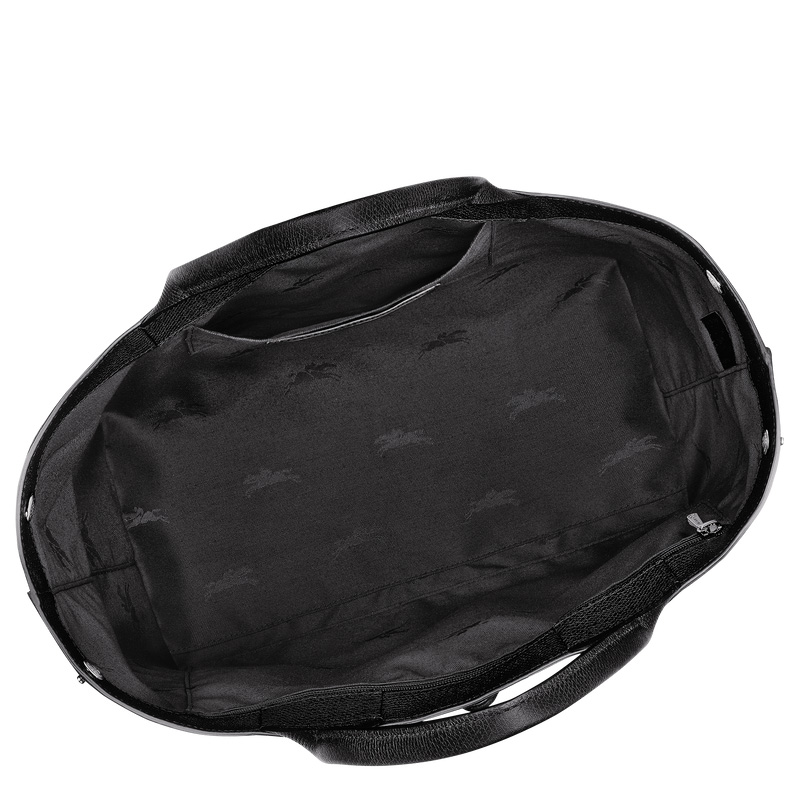 Longchamp |Le Roseau L Handtasche, Schwarz – Leder |Schwarz