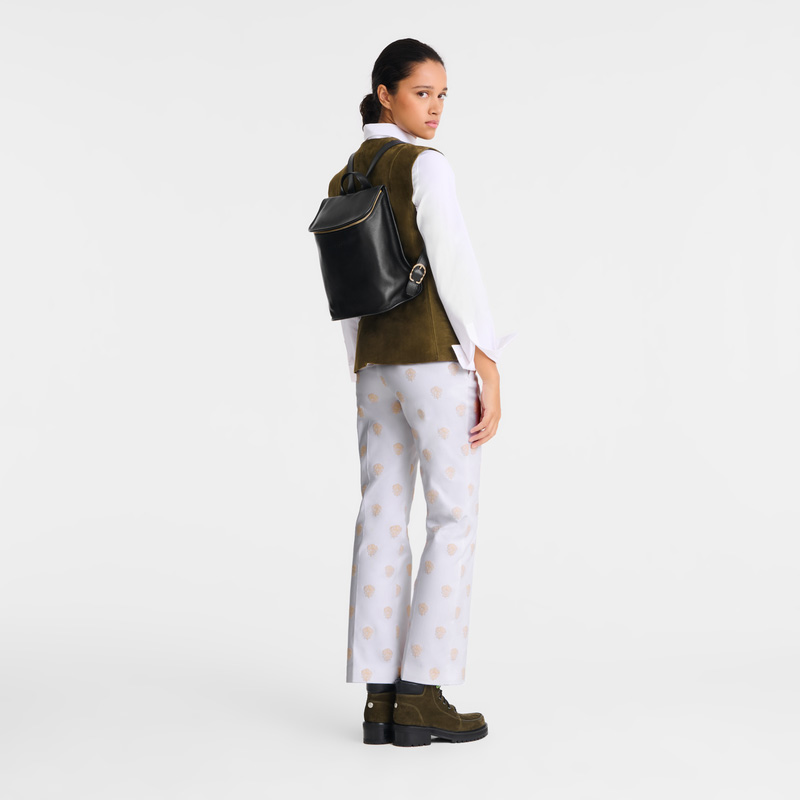 Longchamp |Le Foulonn Rucksack Schwarz – Leder |Schwarz