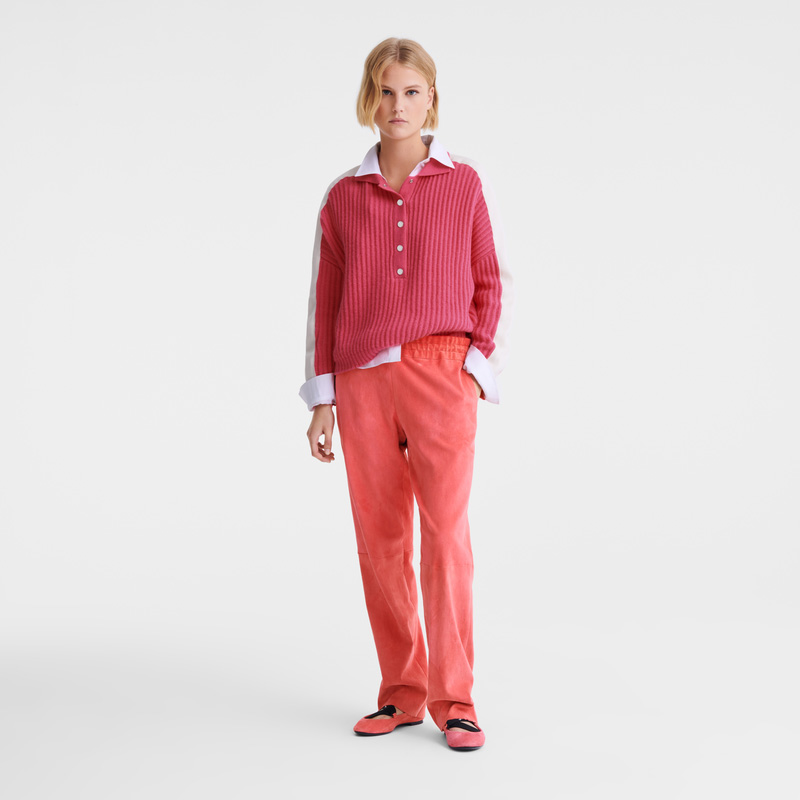 Longchamp |Pullover mit Polokragen Pink – Strick |Pink