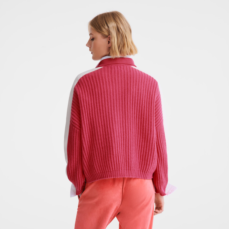 Longchamp |Pullover mit Polokragen Pink – Strick |Pink