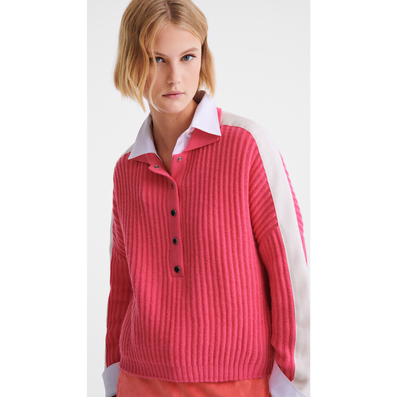 Longchamp |Pullover mit Polokragen Pink – Strick |Pink