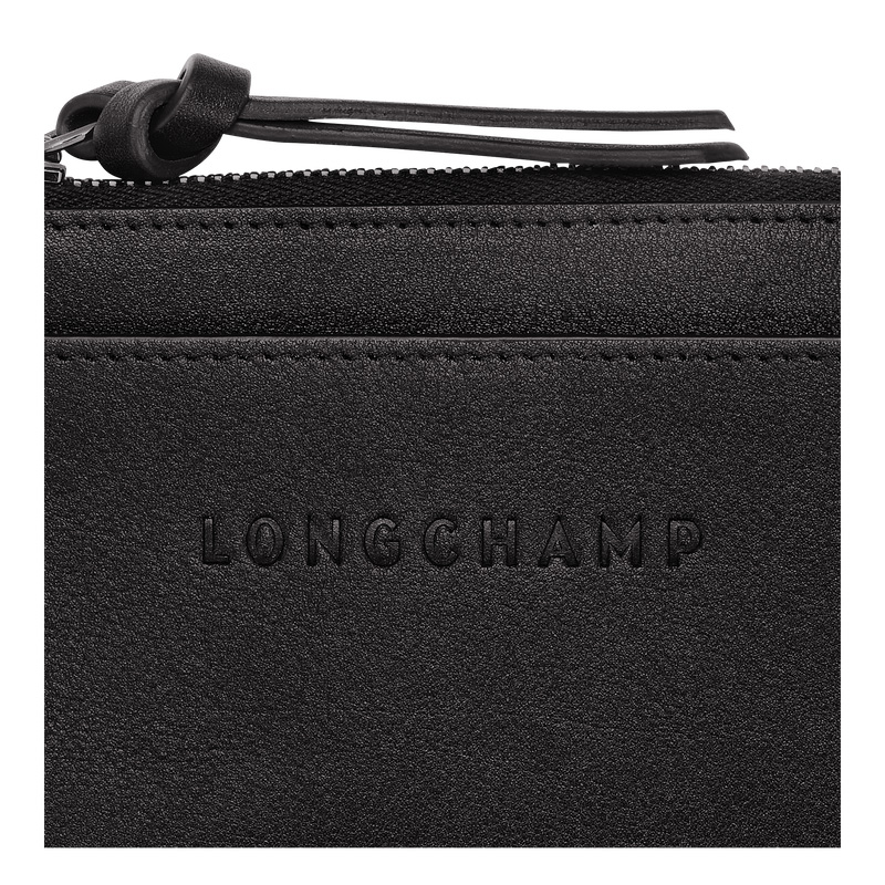 Longchamp |3D-Kartenetui Schwarz – Leder |Schwarz Longchamp |3D-Kartenetui Schwarz – Leder |Schwarz
