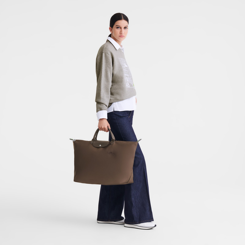 Longchamp |Le Pliage Grüne Reisetasche L Terra – Recyceltes Canvas |Terra