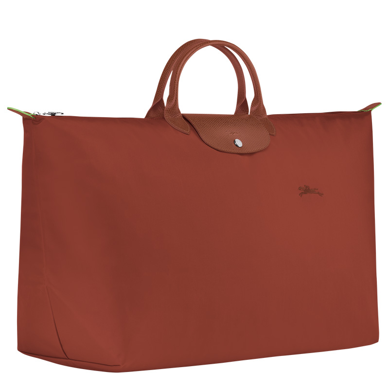 Longchamp |Le Pliage Grüne XL Reisetasche Kastanienbraun – Recyceltes Canvas |Kastanienbraun