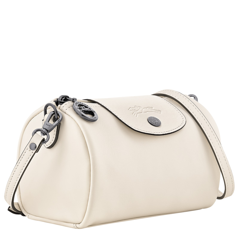 Longchamp |Le Pliage Xtra XS Umhängetasche, Ecru – Leder |Ecru