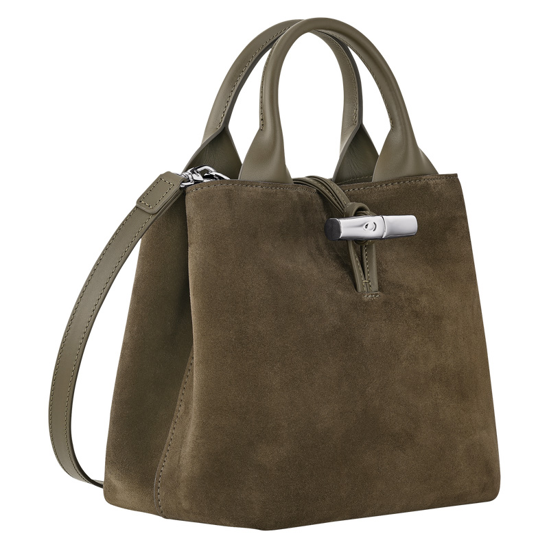 Longchamp |Le Roseau S Handtasche Olivgrün – Leder |Olivgrün