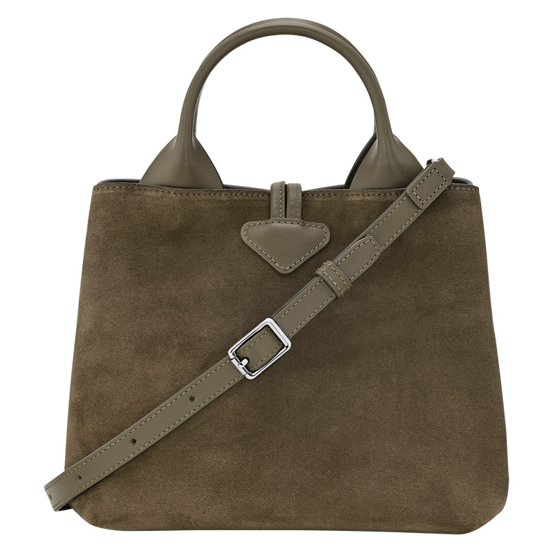 Longchamp |Le Roseau S Handtasche Olivgrün – Leder |Olivgrün