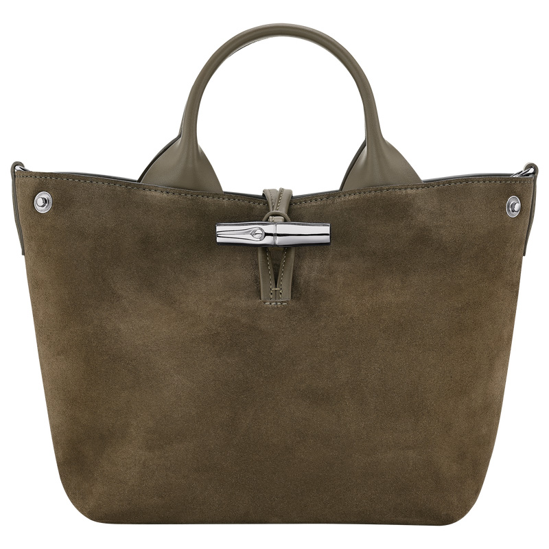 Longchamp |Le Roseau S Handtasche Olivgrün – Leder |Olivgrün