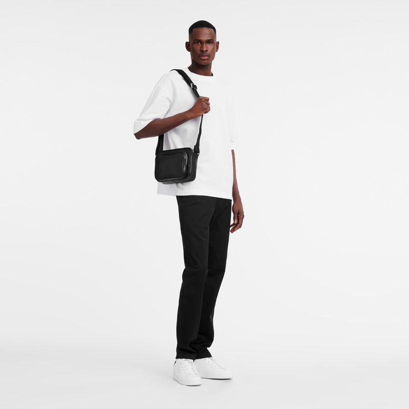 Longchamp |Le Foulonn S Kameratasche Schwarz – Leder |Schwarz