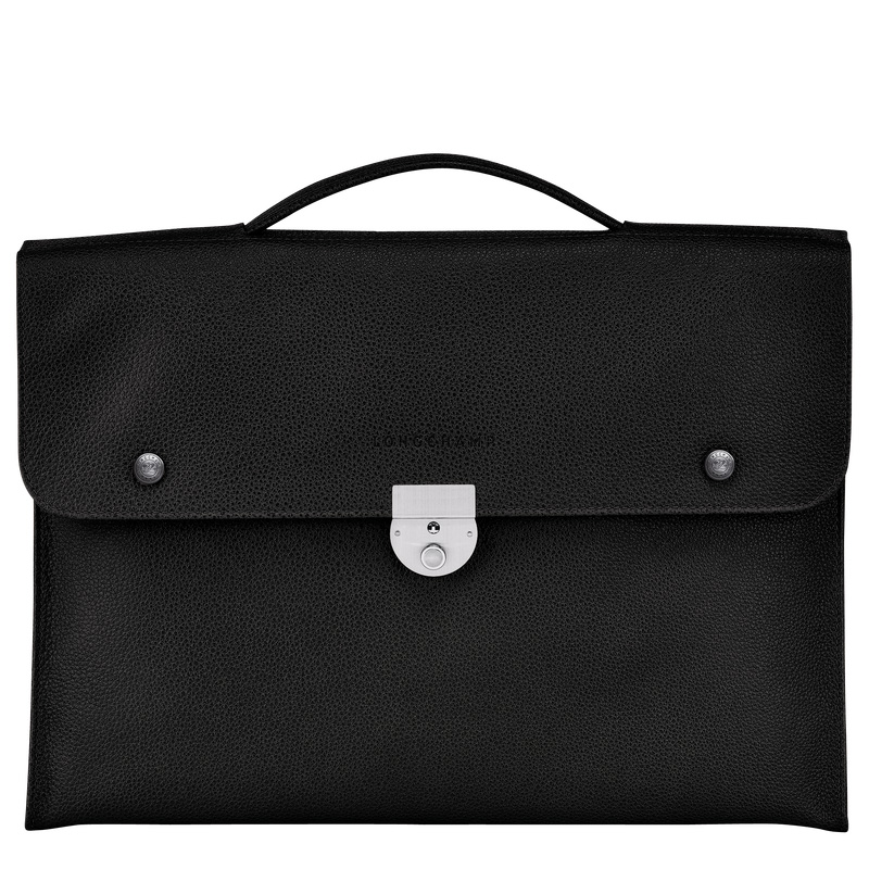 Longchamp |Le Foulonn S Aktentasche Schwarz – Leder |Schwarz