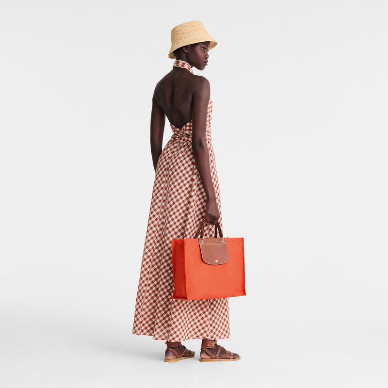 Longchamp |Cabas L Tragetasche Karotte – Canvas |Paprika