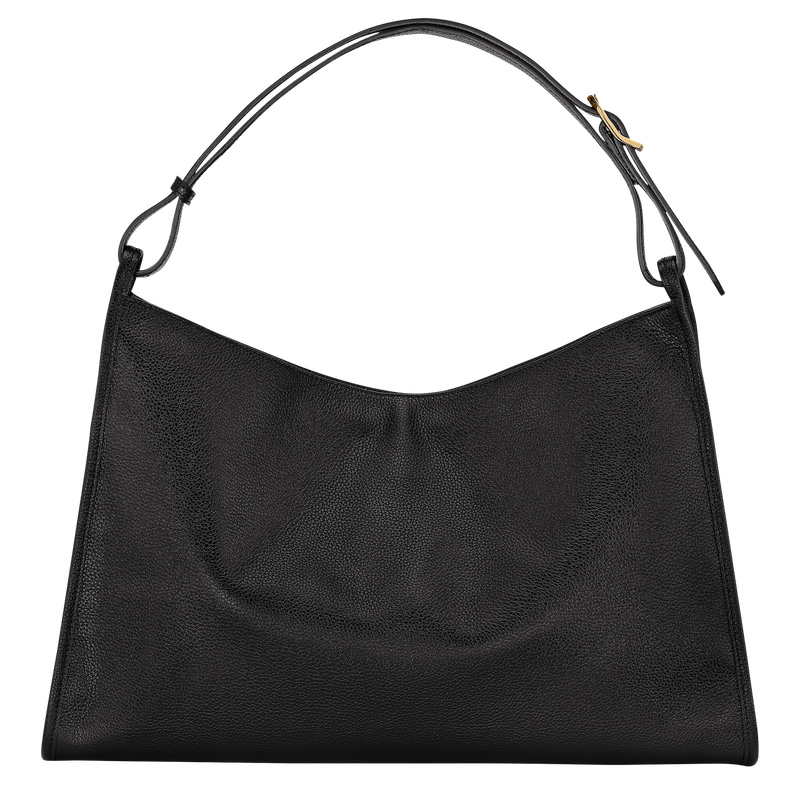Longchamp |Le Foulonn XL Schultertasche Schwarz – Leder |Schwarz