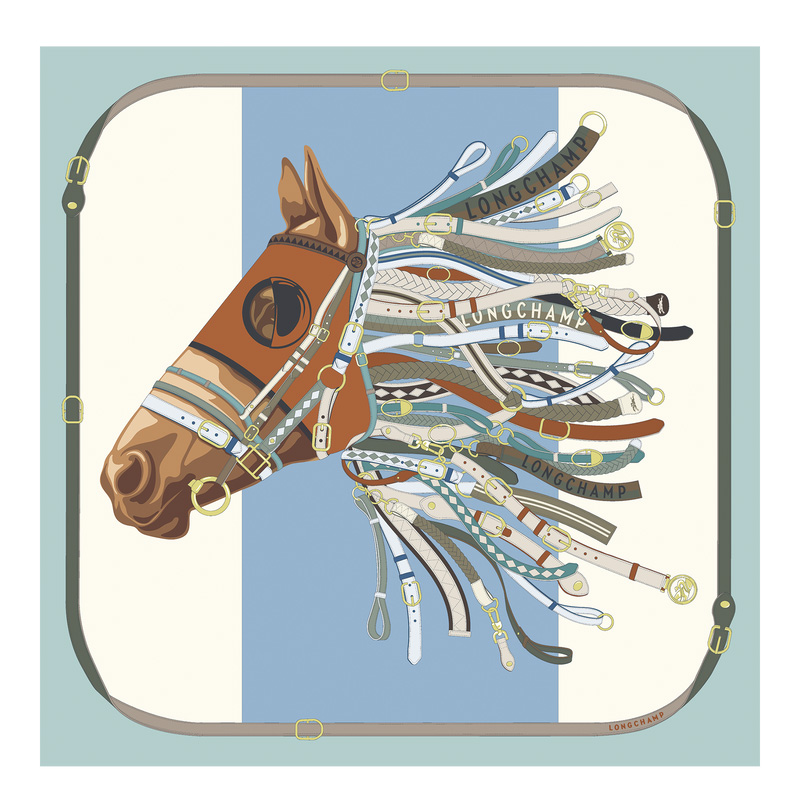 Longchamp |Tte de Cheval Seidenschal 90 Eisenkraut – SONSTIGES |Eisenkraut