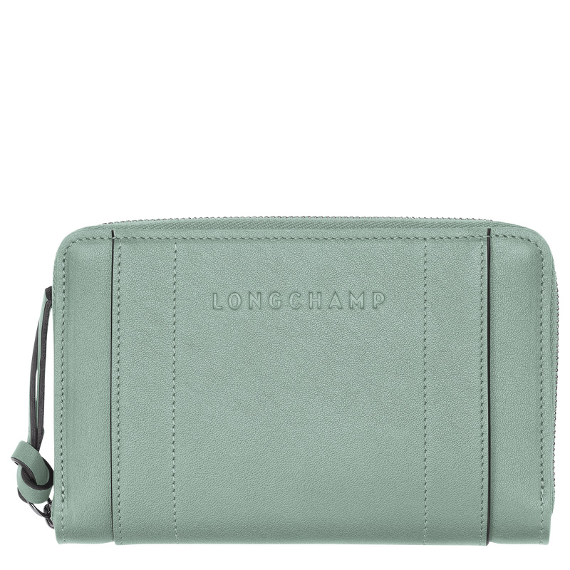 Longchamp |3D-Geldbörse, Eisenkraut – Leder |Eisenkraut