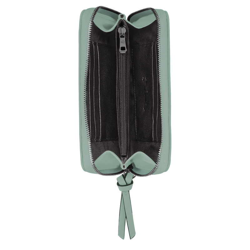 Longchamp |3D-Geldbörse, Eisenkraut – Leder |Eisenkraut