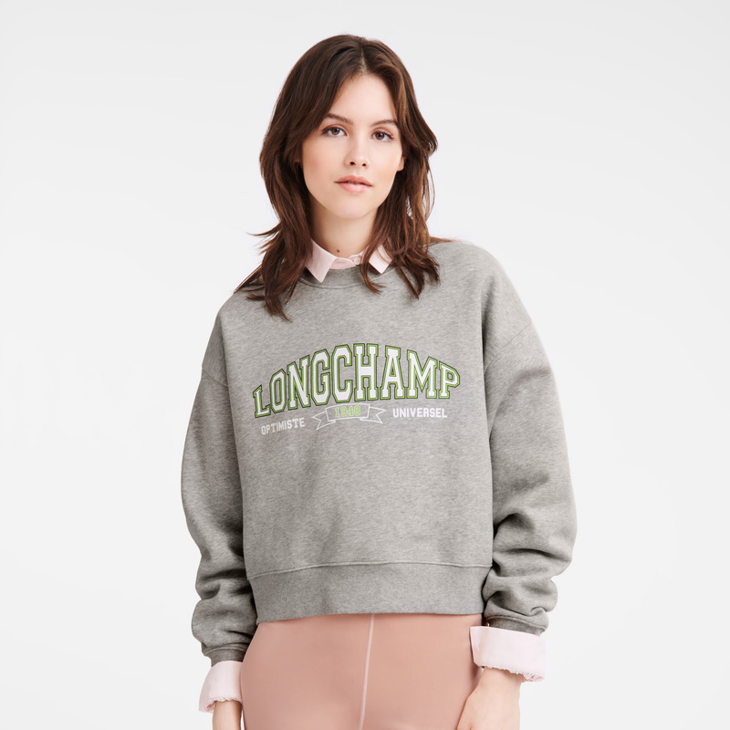 Longchamp |Sweatshirt Grau – Jersey |Grau Longchamp |Sweatshirt Grau – Jersey |Grau