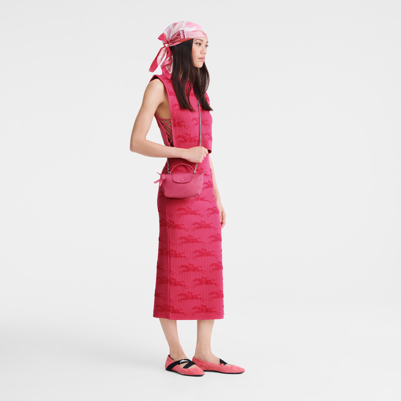 Longchamp |Le Pliage Xtra XS Beutel, Rosa – Leder |Rosa