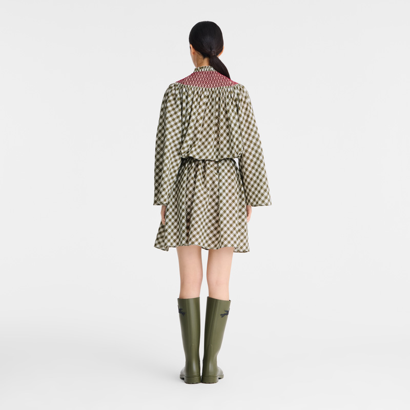 Longchamp |Kleid Artischocke – Vichy-Jacquard |Artischocke