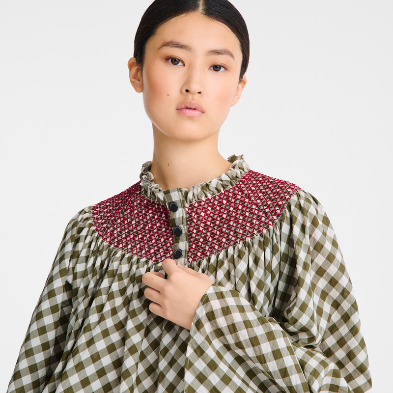 Longchamp |Kleid Artischocke – Vichy-Jacquard |Artischocke