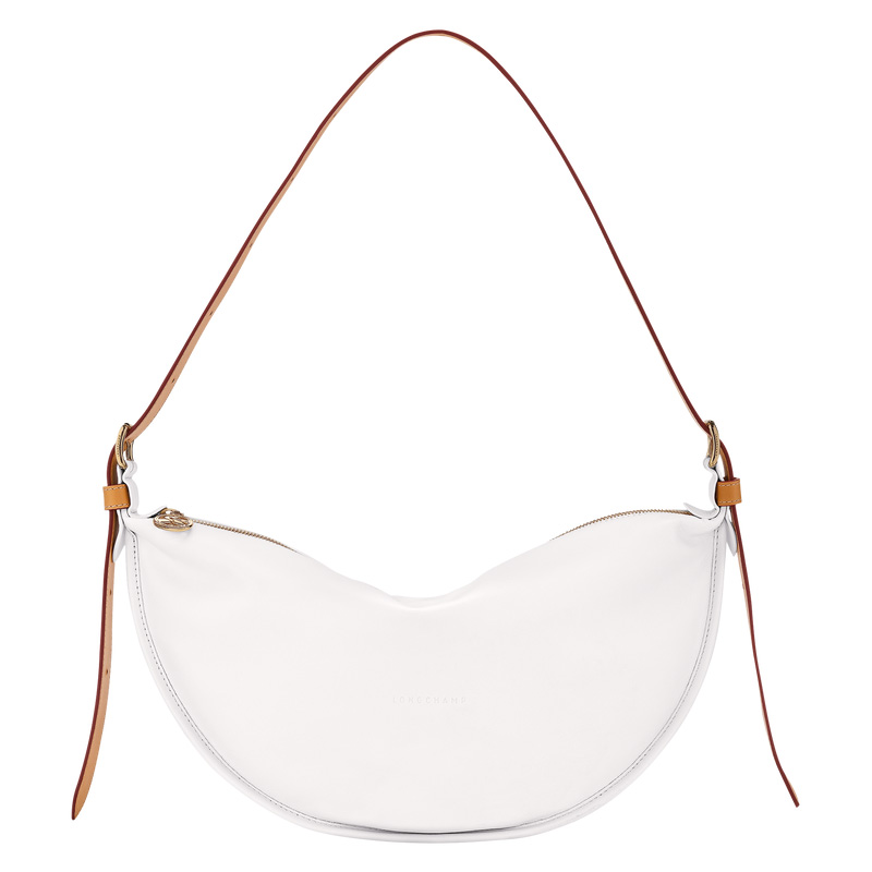 Longchamp |Smoothie M Umhängetasche Weiß – Leder |Weiß