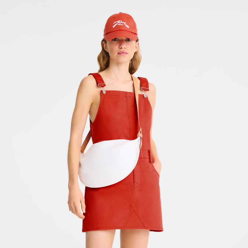 Longchamp |Smoothie M Umhängetasche Weiß – Leder |Weiß