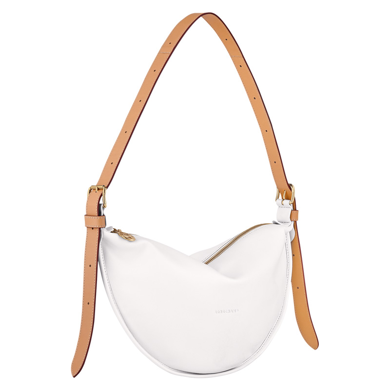 Longchamp |Smoothie M Umhängetasche Weiß – Leder |Weiß