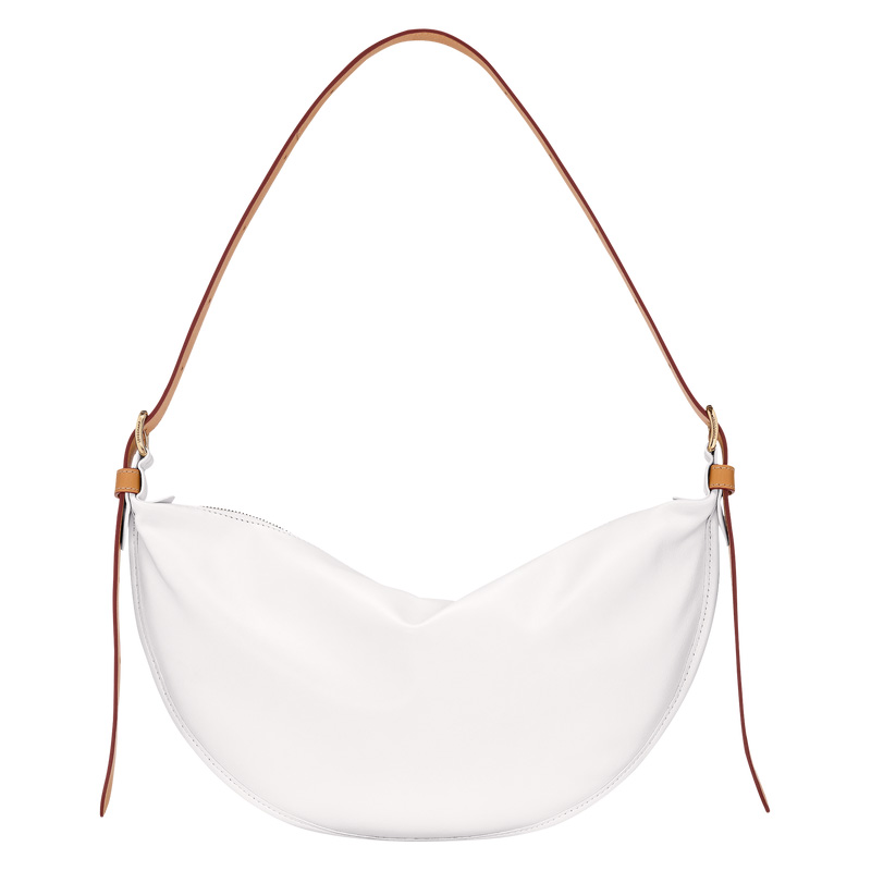 Longchamp |Smoothie M Umhängetasche Weiß – Leder |Weiß