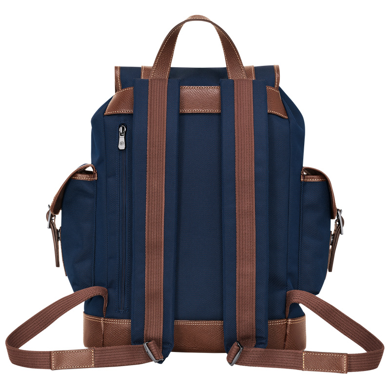 Longchamp |Boxford Rucksack, Blau – Recyceltes Canvas |Blau