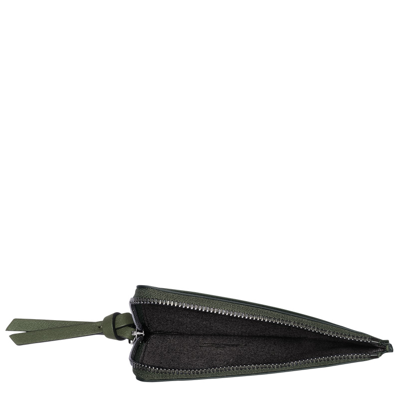 Longchamp |3D-Kartenhalter Khaki – Leder |Khaki