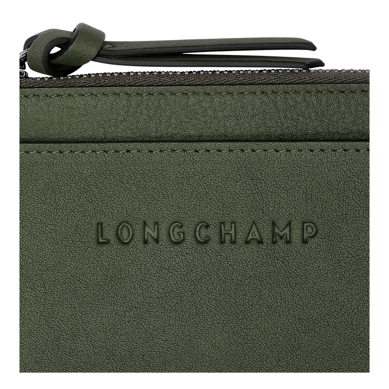 Longchamp |3D-Kartenhalter Khaki – Leder |Khaki
