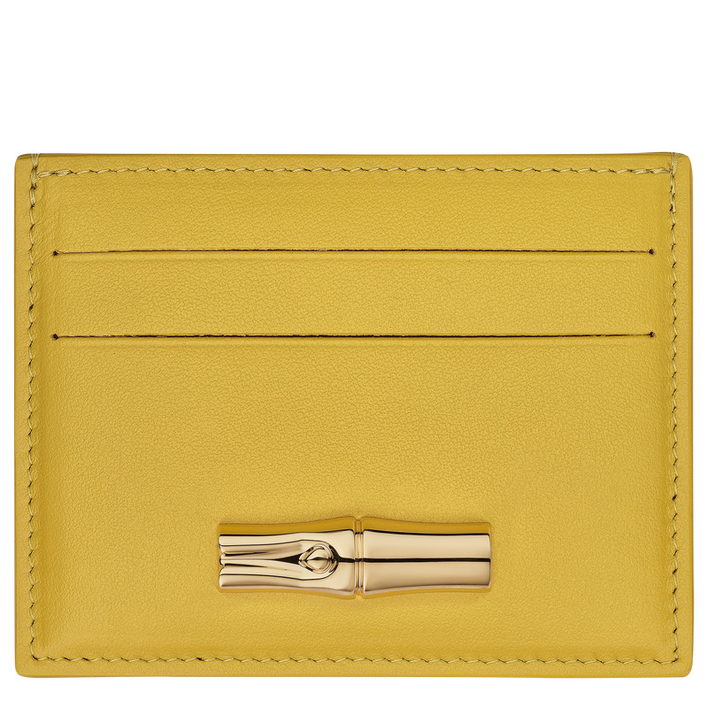 Longchamp |Le Roseau Kartenetui Ingwer – Leder |Ingwer