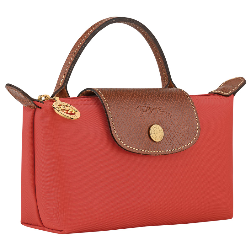 Longchamp |Le Pliage Original Tasche mit Tragegriff, Tomate – Recyceltes Canvas |Tomate