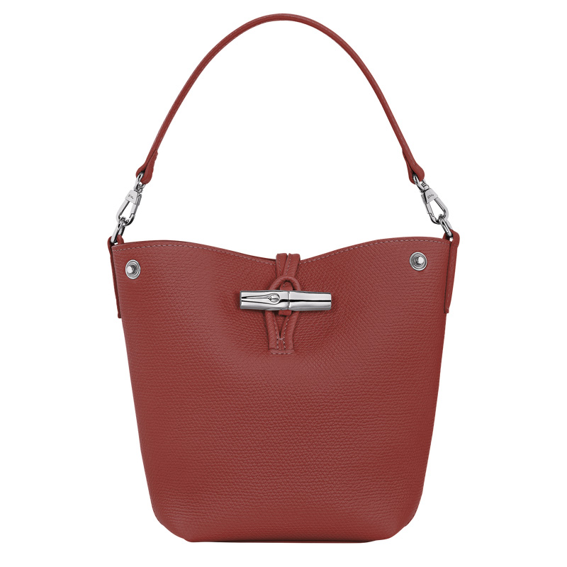 Longchamp |Le Roseau XS Beuteltasche, Kastanienbraun – Leder |Kastanienbraun