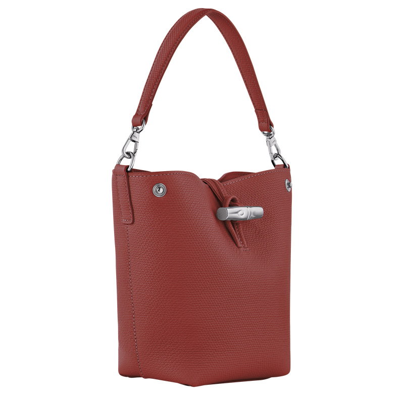 Longchamp |Le Roseau XS Beuteltasche, Kastanienbraun – Leder |Kastanienbraun
