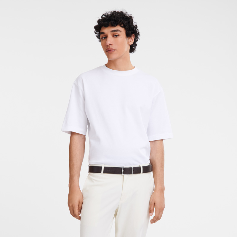 Longchamp |Le Foulonn Herrengürtel Mokka/Schwarz – Leder |Mokka/Schwarz