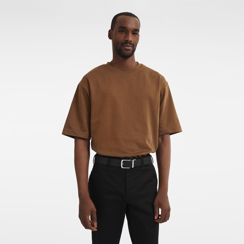 Longchamp |Le Foulonn Herrengürtel Mokka/Schwarz – Leder |Mokka/Schwarz