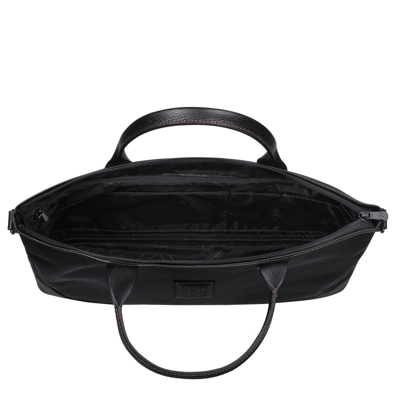Longchamp |Boxford S Aktentasche Schwarz – Recyceltes Canvas |Schwarz