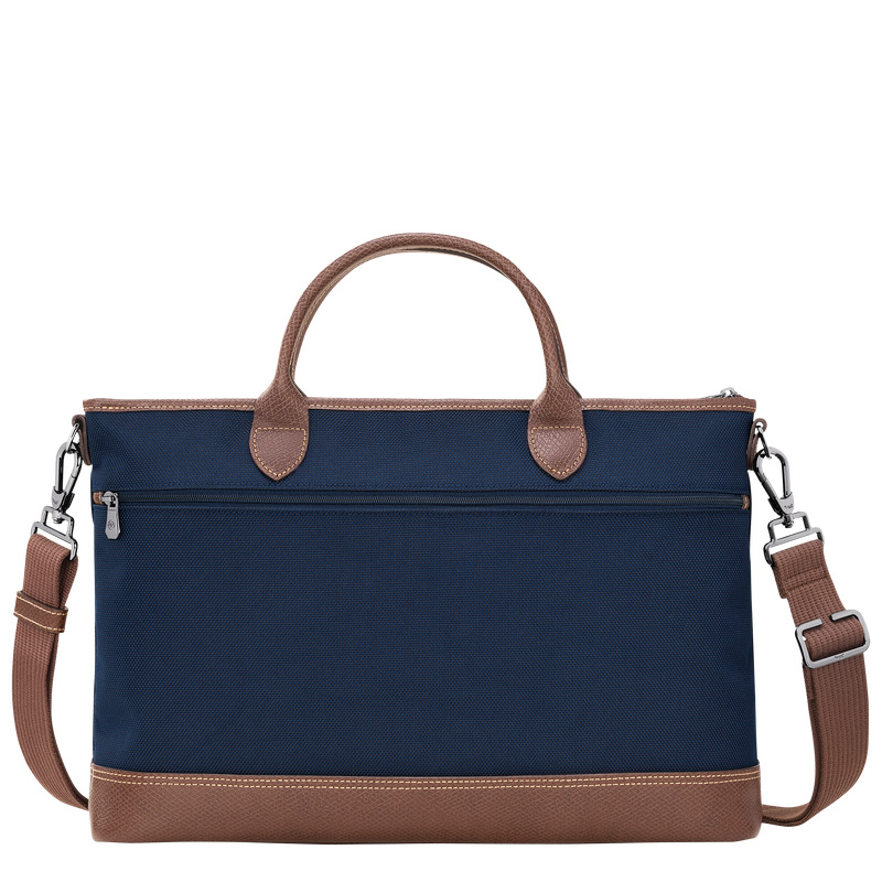 Longchamp |Boxford S Aktentasche, Blau – Recyceltes Canvas |Blau