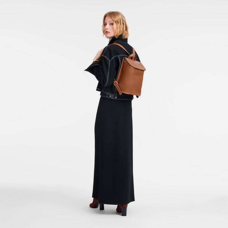 Longchamp |Le Foulonn Rucksack Karamell – Leder |Karamell