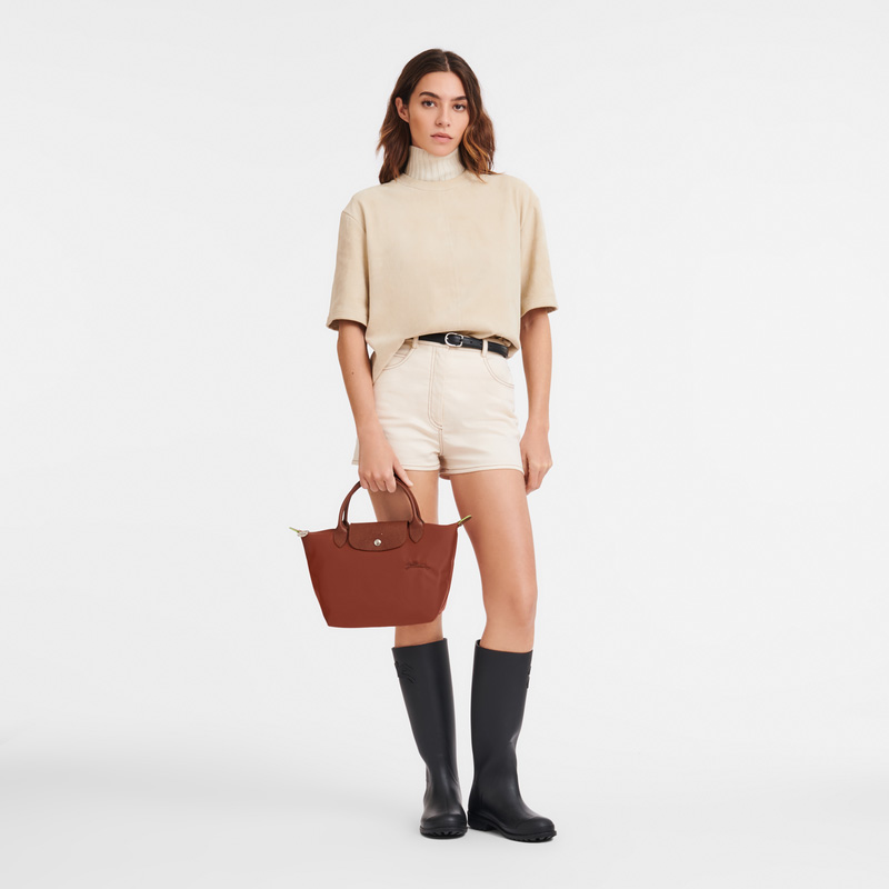Longchamp |Le Pliage Green S Handtasche, Kastanienbraun – Recyceltes Canvas |Kastanienbraun