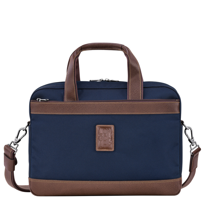Longchamp |Boxford S Aktentasche, Blau – Recyceltes Canvas |Blau